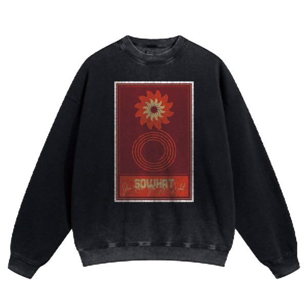 Washed crew neck sweatshirt