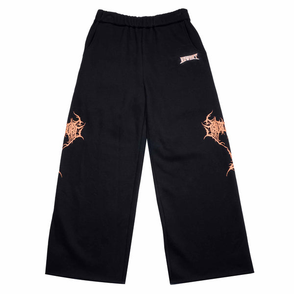 Patterned large straight tube sweatpants