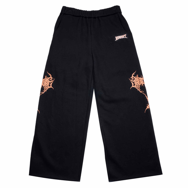 Patterned large straight tube sweatpants