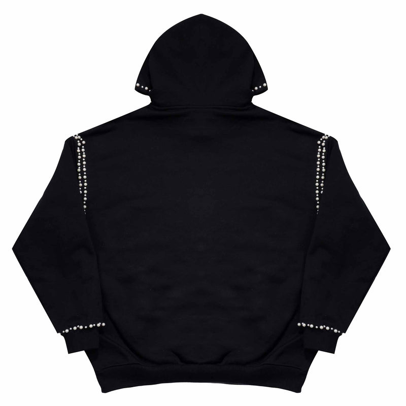 Nail bead pullover hooded sweatshirt