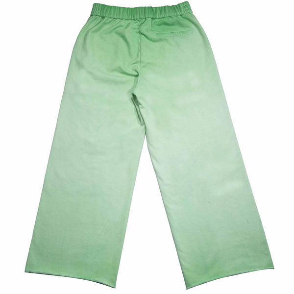 Green straight-leg sweatpants with reverse background technology.