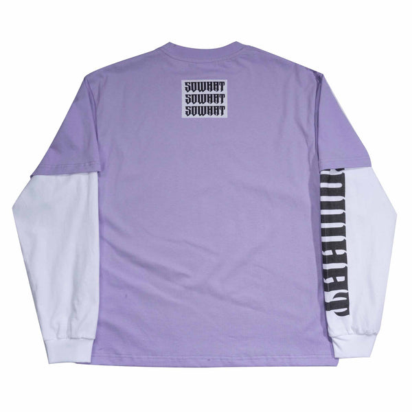 "Po Shi Zhi Ming" faux two-piece T-shirt