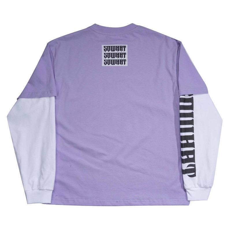 "Po Shi Zhi Ming" faux two-piece T-shirt