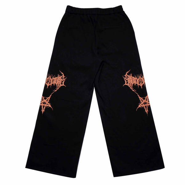Patterned large straight tube sweatpants