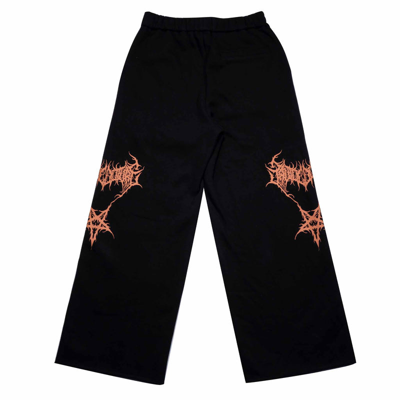 Patterned large straight tube sweatpants