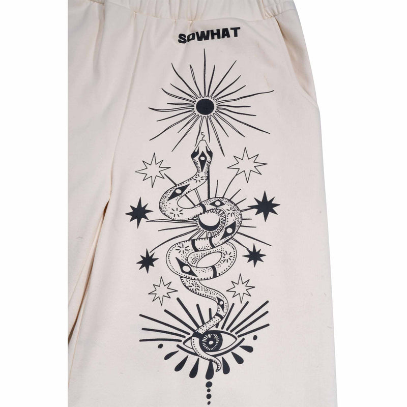 Straight wide-leg sweatpants with snake element