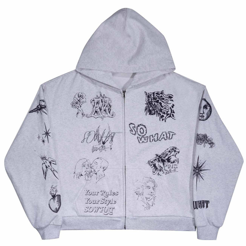 Full-frame positioned digital printed hooded sweatshirt