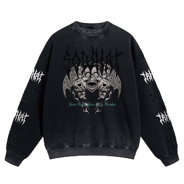 Washed crew neck sweatshirt