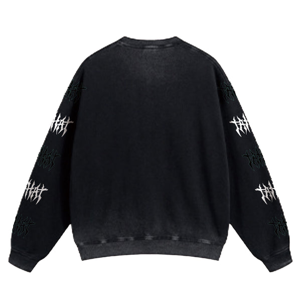 Washed crew neck sweatshirt