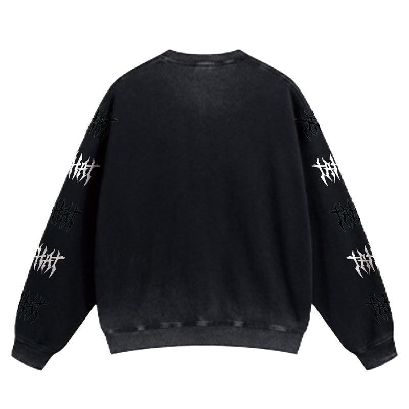 Washed crew neck sweatshirt