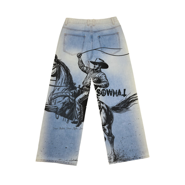 Big straight light blue jeans
