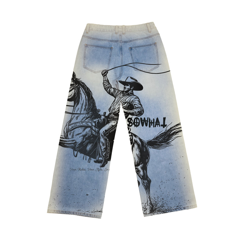 Big straight light blue jeans