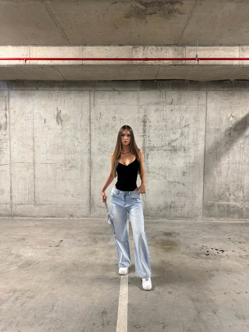 Frosted denim jeans