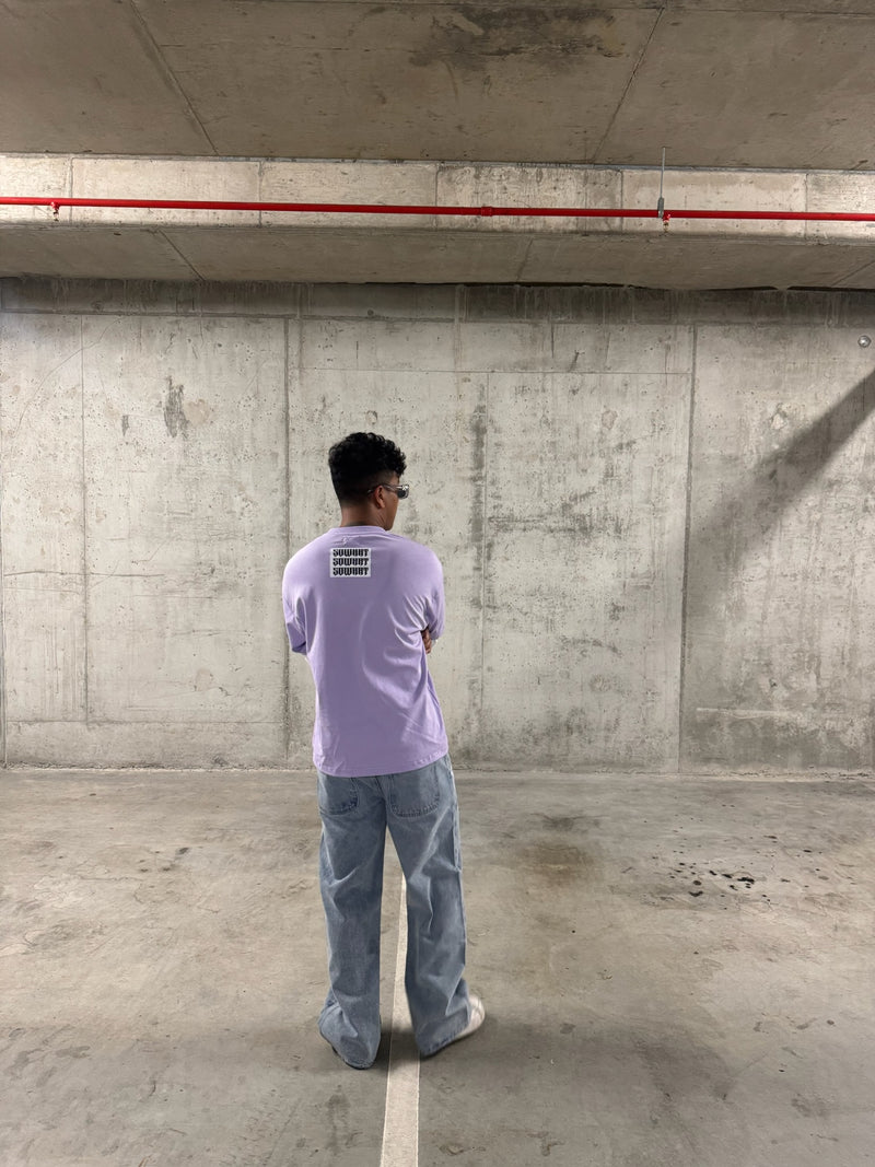 "Po Shi Zhi Ming" faux two-piece T-shirt