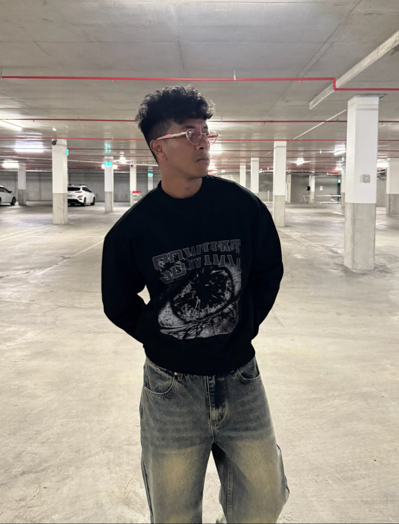 "Breaking Vision Inscription" round-neck sweatshirt