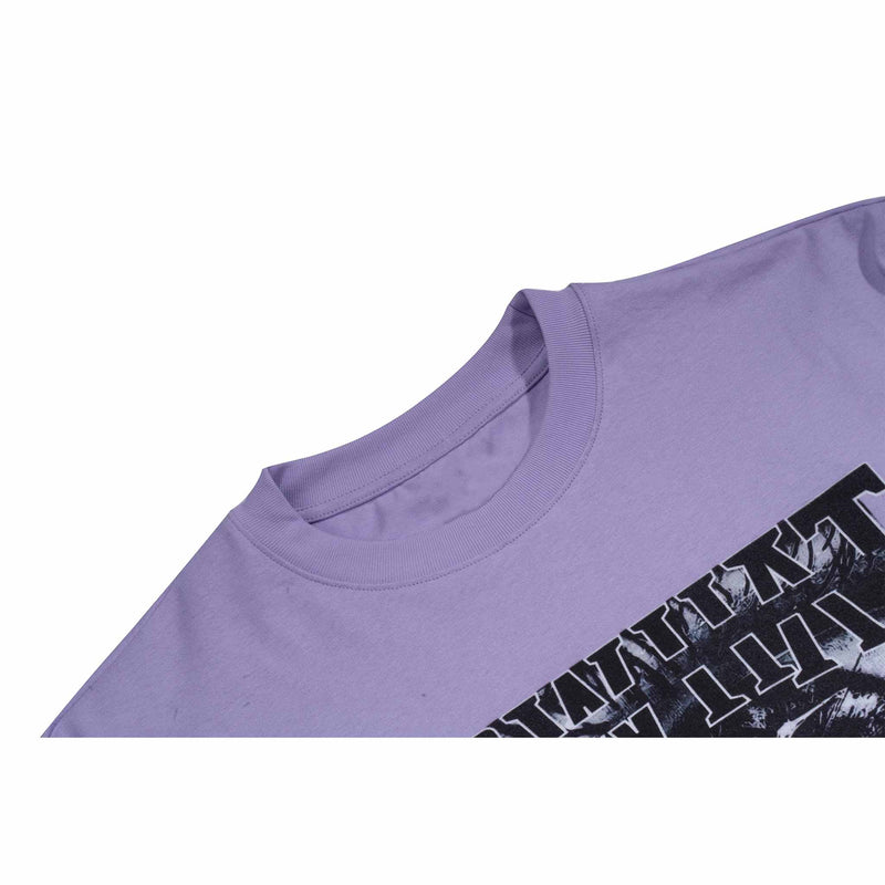 "Po Shi Zhi Ming" faux two-piece T-shirt