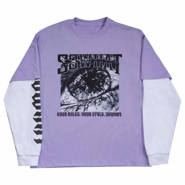 "Po Shi Zhi Ming" faux two-piece T-shirt