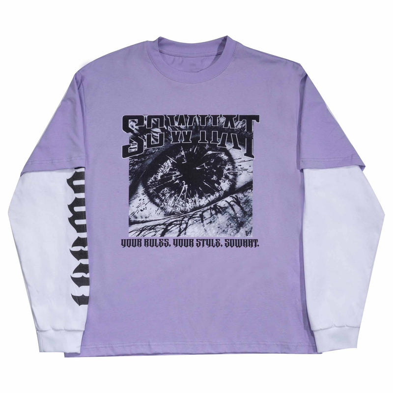 "Po Shi Zhi Ming" faux two-piece T-shirt